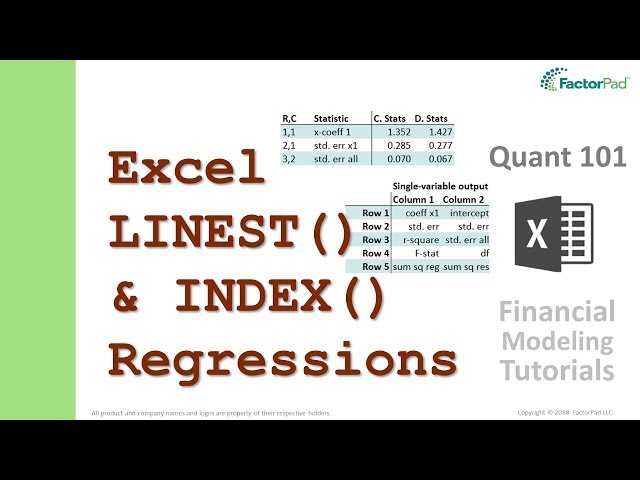 Customize a regression with LINEST and Excel INDEX Functions