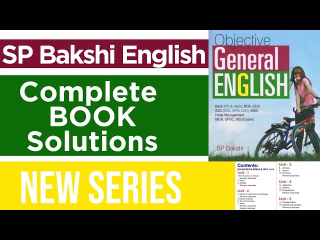 SP Bakshi English Book Complete Solutions By Electric English | A Must Book For All Govt. Exams