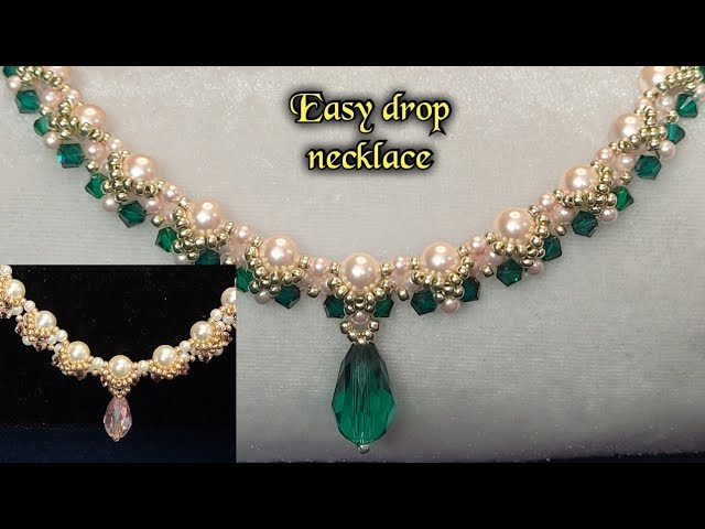 Easy drop necklace tutorial/DIY beaded necklace/beaded jewelry making