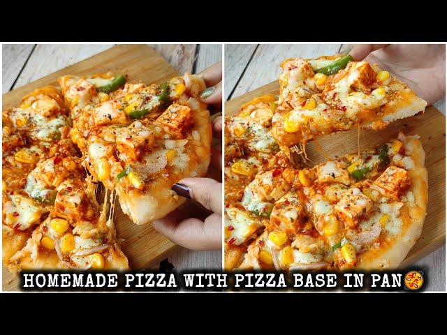 Homemade Pizza🥘 In Pan With Pizza Base|New Year Special Recipe|How to make Pizza Base|Pizza🍕 Recipe