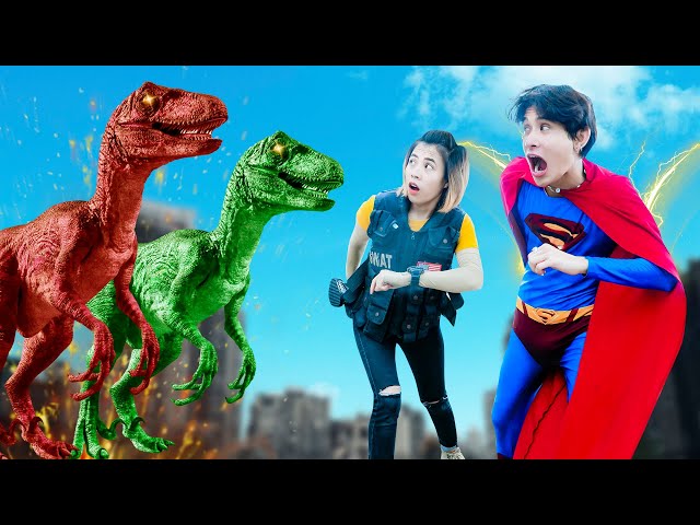 Xgirl Nerf Films: Couple Superman & SWAT X GIRL Nerf Guns Dr. Crazy Create Monster Battle