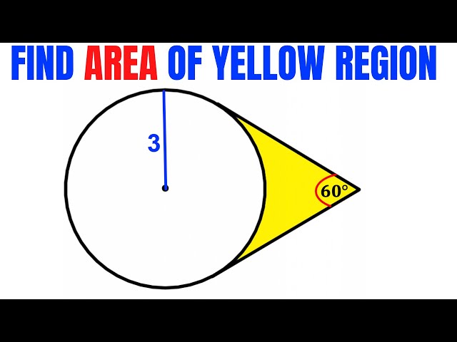 Calculate area of the Yellow shaded region | Radius is 3 | Important Geometry skills are explained