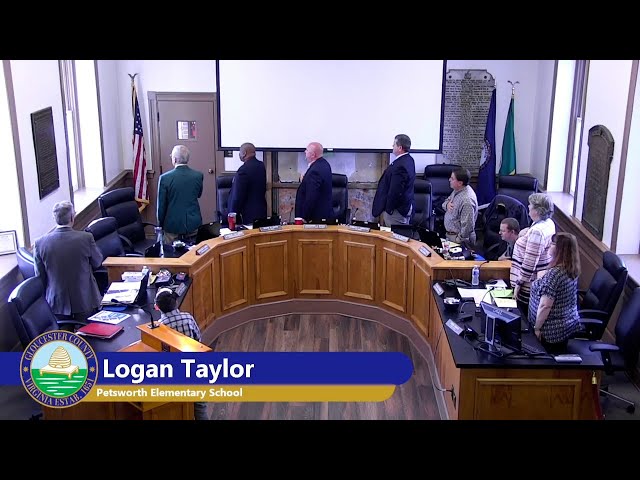 Petsworth's Logan Taylor says Pledge of Allegiance for Board of Supervisors meeting