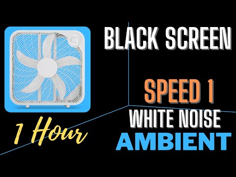 White Noise Up To 12 Hours (Box fan, Speed 1, Ambient, Black Screen)