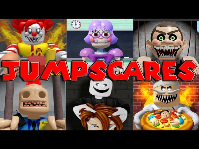 Jumpscares from 6 SCARY OBBY Games v2! Escape Diner, Detention, ToyShop, Prison, Masion & Pizzeria!