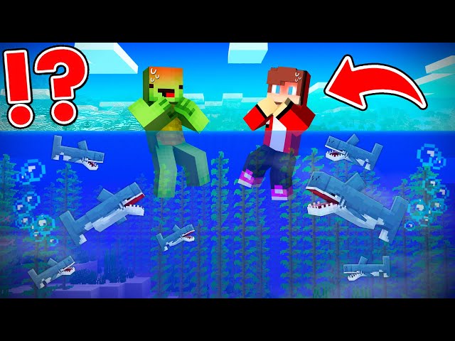 How JJ and Mikey Survived ONLY Underwater in Minecraft - Maizen Challenge