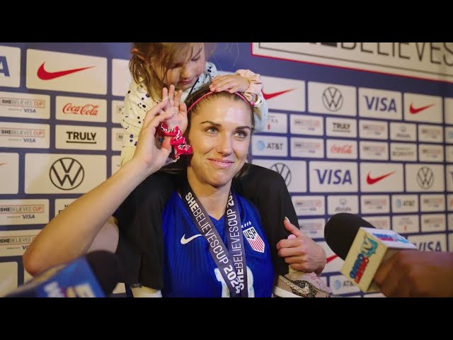USWNT Forward ALEX MORGAN postgame; Team USA beat Canada to win the SheBelieves Cup