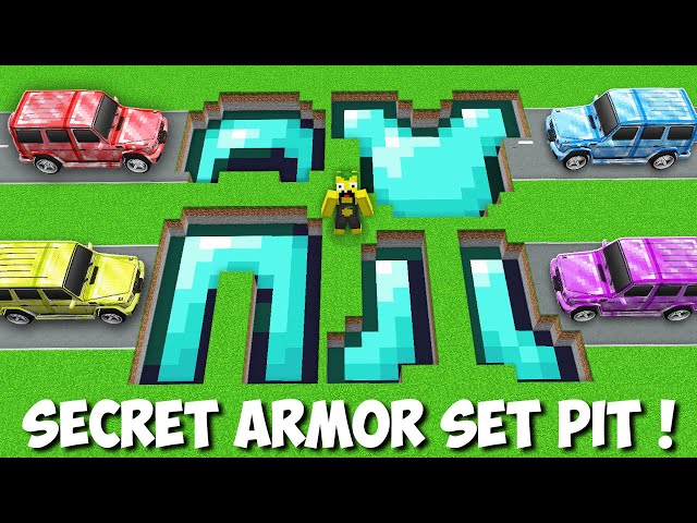 Biggest DIAMOND ARMOR SET PIT vs MY CARS in Minecraft ! NEW SECRET PASSAGE !