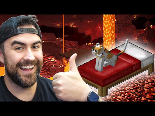 Sleeping In The Nether in Minecraft (RIP Kitty)