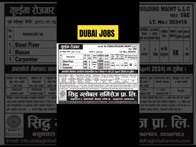 Dubai New demand for Nepali | #hellogodaita  #visaexemption #jobvacancy