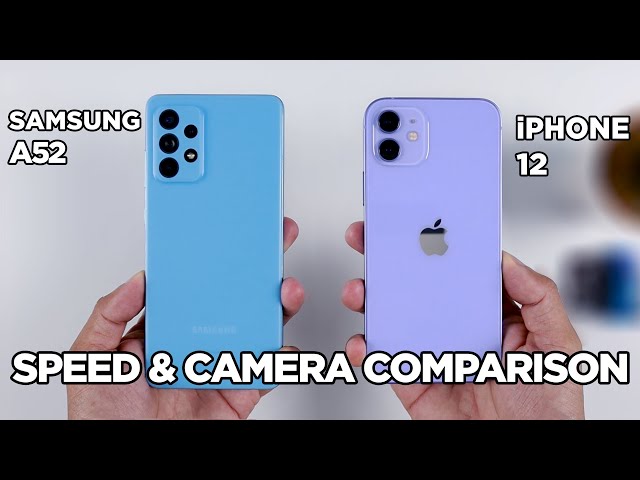 Samsung A52 vs iPhone 12 SPEED TEST & CAMERA Comparison | Zeibiz