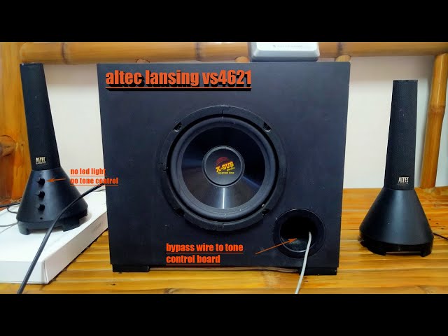 How to REAPAIR ALTEC LANSING VS4621 no power light | no tone control | low sound volume.
