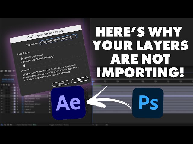 How To Get Your Photoshop Layers Into After Effects. Problem Fixed!!