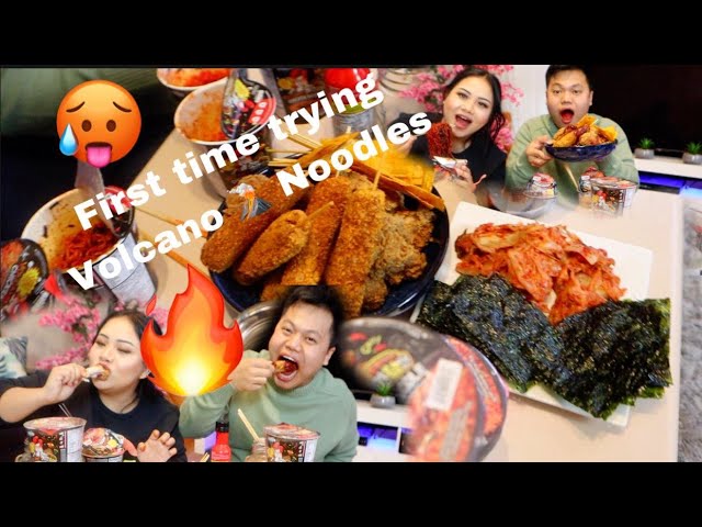 FIRST TIME TRYING VOLCANO FIRE NOODLES || SPICY 1OXTIMES||  with MAX RALCHUM||