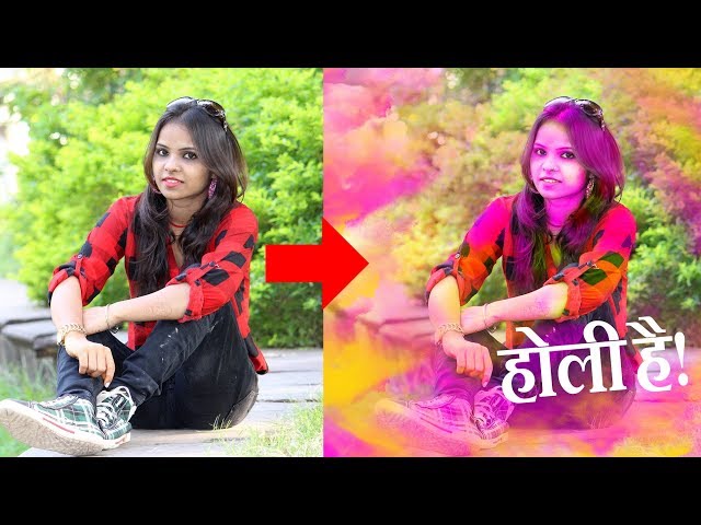 Holi personal Photo editing  | Holi 2018 Banner  | Free Holi Brush photoshop | hindi photoshop