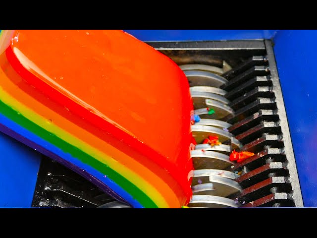 Amazing Rainbow JELLY in the SHREDDER!