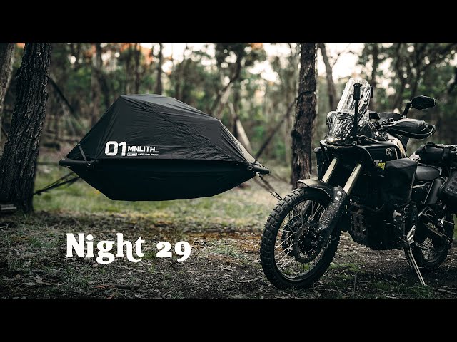 Solo Motorcycle Camping in Monolith Floating Tent | Nature ASMR