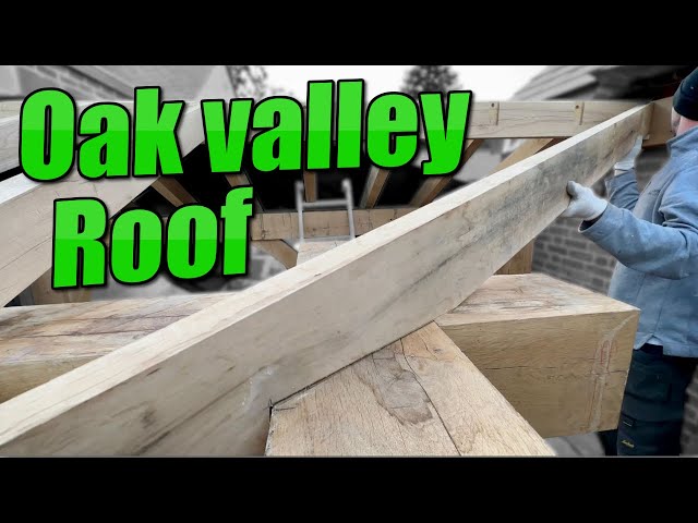 Oak frame Valley Roof Cuts -  Rafters are on!