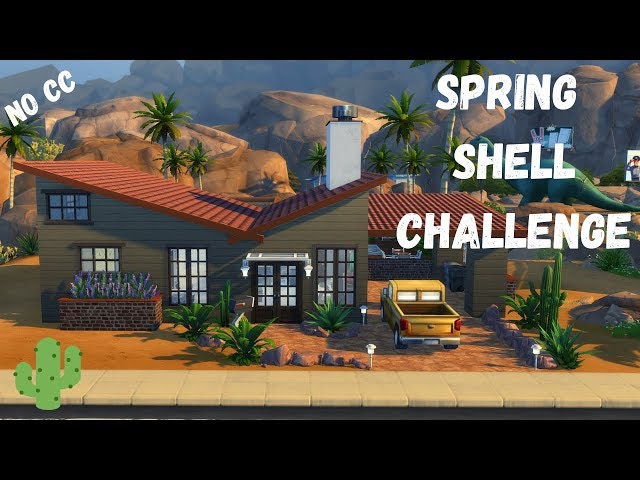 🏡 SPRING SHELL CHALLENGE 🌵 SIMS 4: SPEED BUILD (NO CC)
