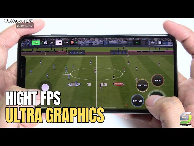 iPhone XS Max test game EA SPORTS FC MOBILE 24