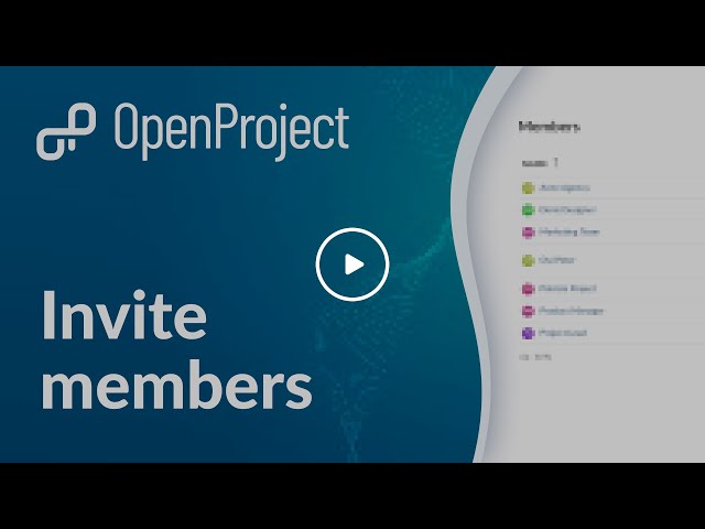 OpenProject Invite and Manage Members