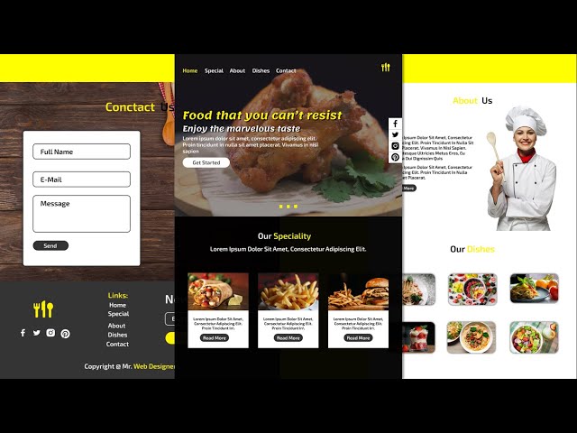 Complete Responsive Food/Restaurant Website Using HTML/CSS/JQUERY/BOOTSTRAP - Step By Step