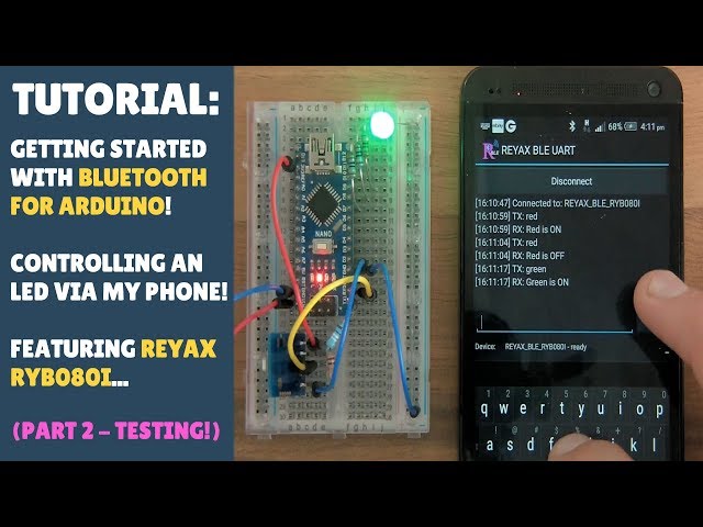 TUTORIAL: Simple Bluetooth Module Arduino / Android / Reyax RYB080I & RGB LED Control Project Part 2