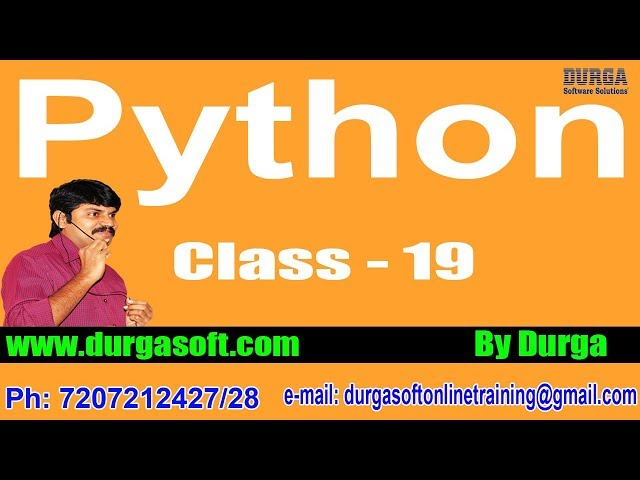 Learn Python Programming Tutorial Online Training by Durga Sir On 27-04-2018 @ 6PM
