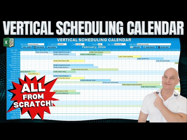 How To Create A Vertical Scheduling Calendar In Excel FROM SCRATCH + FREE TEMPLATE