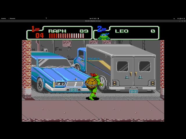 Teenage Mutant Ninja Turtles: The Hyperstone Heist in RetroArch (in Fedora Linux)