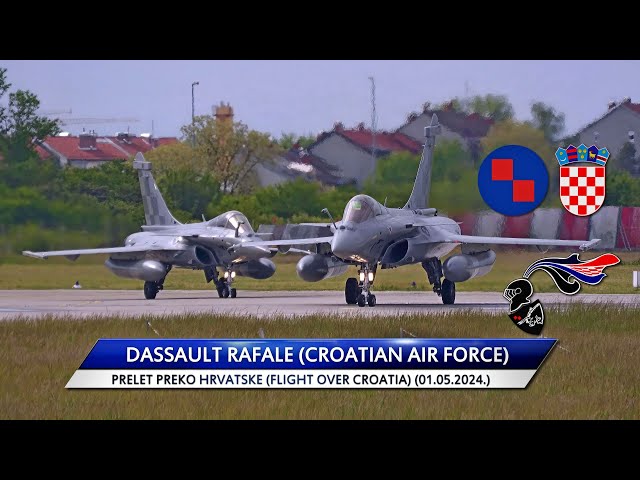 4K⁵⁰✈️🇭🇷Dassault Rafale(HRZ) Počasni prelet preko Hrvatske (Flight over Croatia) (01.05.2024.)