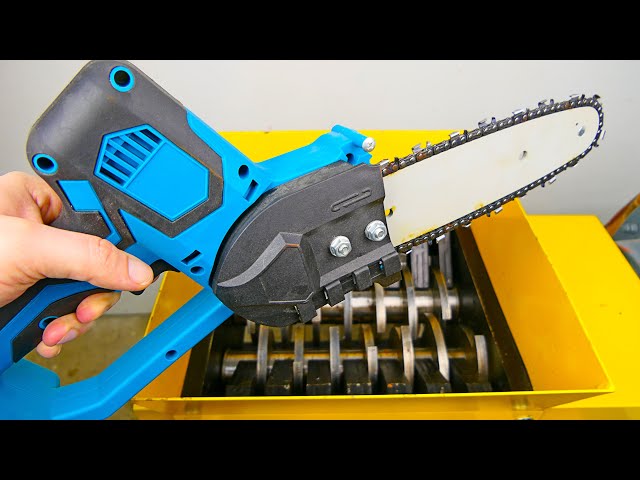 What Happens If You Drop a REAL CHAINSAW into the Shredder?