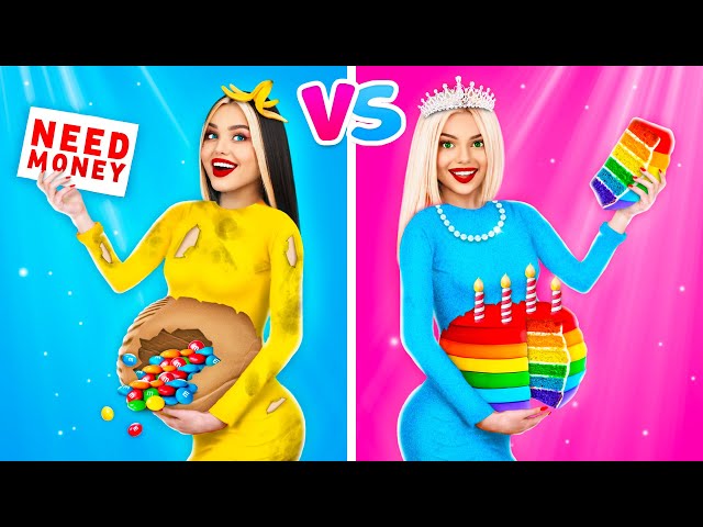 Rich Pregnant VS Broke Pregnant Challenge | Crazy Stories Good vs Bad Girl by RATATA BRILLIANT