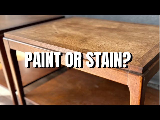 Should I PAINT or STAIN these vintage MID CENTURY LANE end tables || FURNITURE FLIPPING SIDE HUSTLE