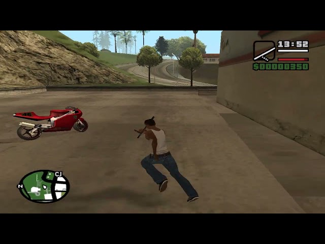 How to get a weapon at the beginning of the game without cheats in GTA San Andreas.