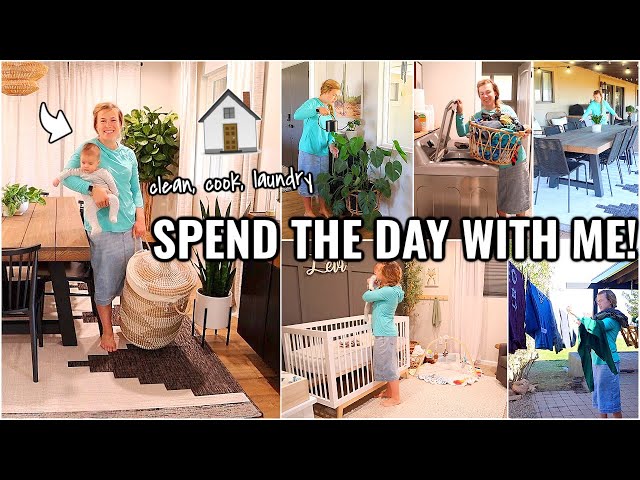 SPEND THE DAY WITH ME!🏠 CLEAN, COOK & DO LAUNDRY WITH ME | LIFE WITH BABY #3