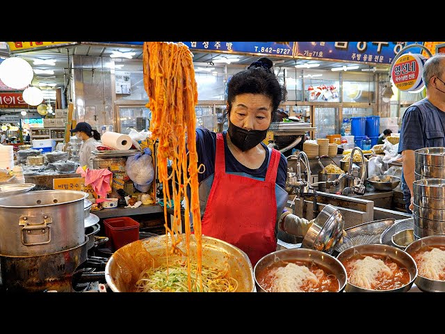 The Best 5 Noodle Masters in Korean Market!! Best Yummy Noodles - Korean Street Food