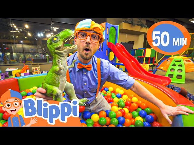 Blippi Visits an Indoor Playground (Kinderland) | Learn Colors with Blippi | Blippi Toys