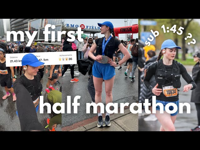 MY FIRST HALF MARATHON!!! Race Day Vlog + Sub 1:45 Half Marathon?!