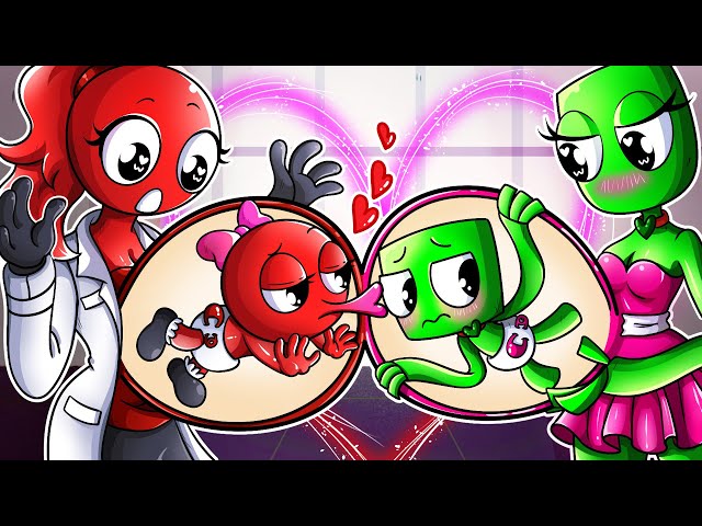 [ANIMATION] Red VS Green Baby❤💚 Pregnant Mukbang! | 🌈Rainbow Friends Animation | SLIME CAT