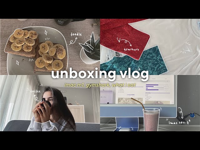 📦 unboxing vlog: purple iMac M1 🖥 | journaling, gymshark, what i eat in a day 🪴 *aesthetic*