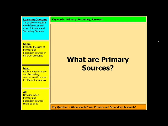 Primary and Secondary Research