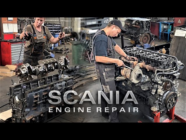 ASSEMBLING AND STARTING A 12 L SCANIA TRUCK ENGINE / MILEAGE 1.4 MILLION KM. / DC12 HPi