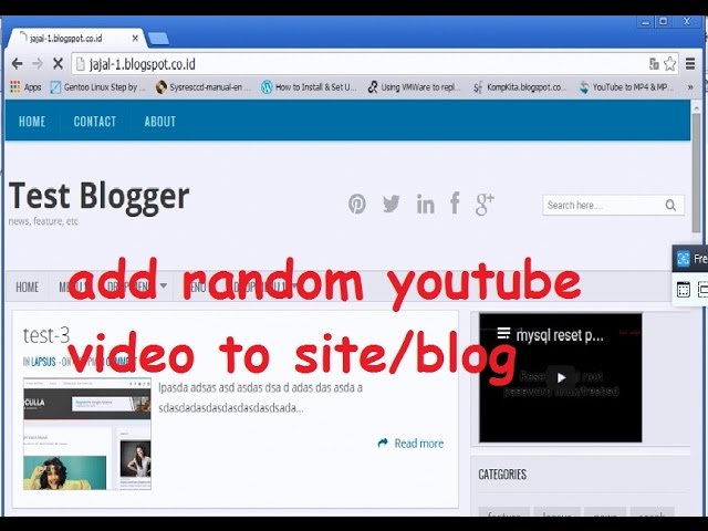 add random youtube video to site or blog