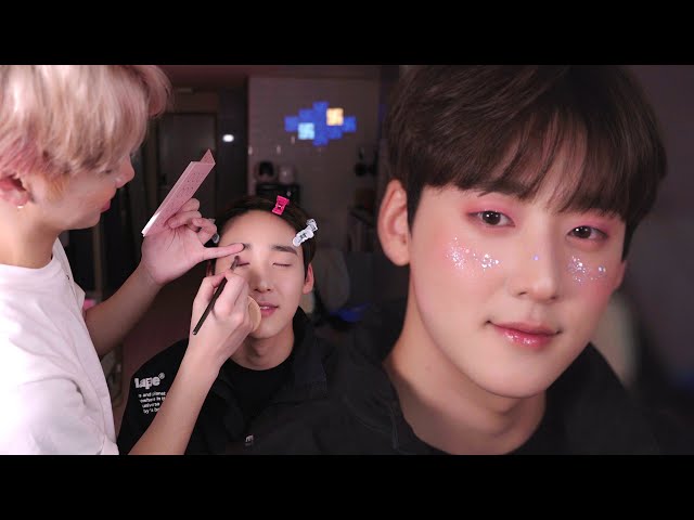 Chatting with and doing Kevin Woo's makeup - Edward Avila