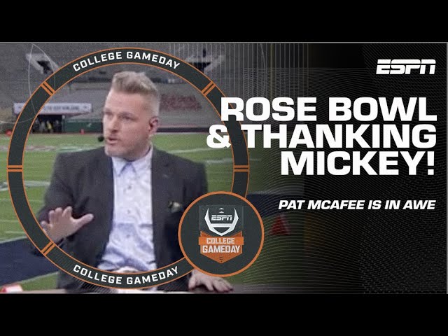 Pat McAfee in AWE of the Rose Bowl … and thanks Mickey Mouse too 😂 | College GameDay