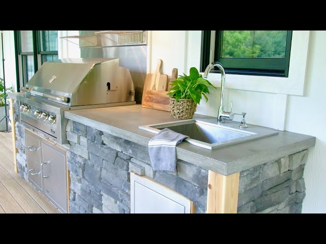 Amazing DIY Outdoor Kitchen with Grill and Sink!