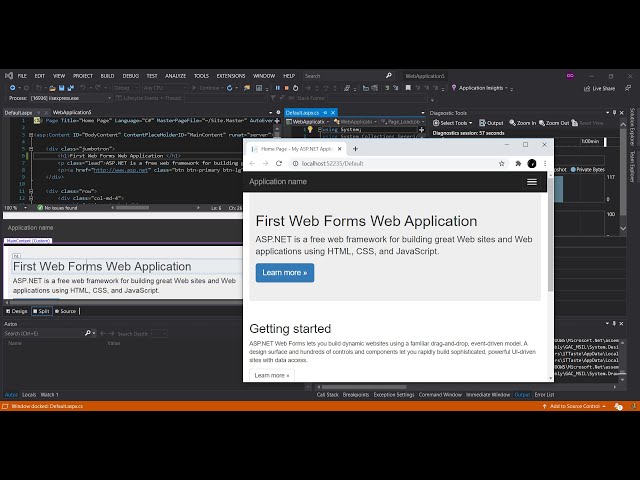 ASP.NET Web Forms in Visual Studio 2019(Getting Started)