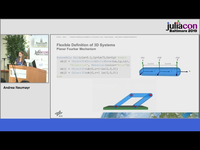 Modia3D: Modeling and Simulation of 3D-Systems in Julia | Andrea Neumayr | JuliaCon 2019