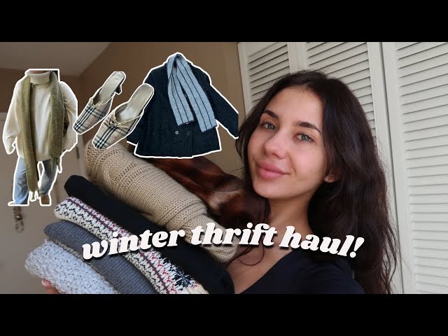 thrifting my dream winter wardrobe | + HUGE THRIFT TRY ON HAUL! (sweaters, coats, etc!)